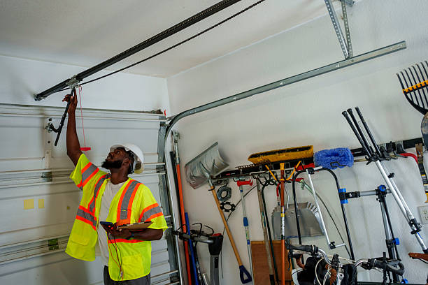 Professional Garage Door Panel Replacement technician working in Delano, MN
